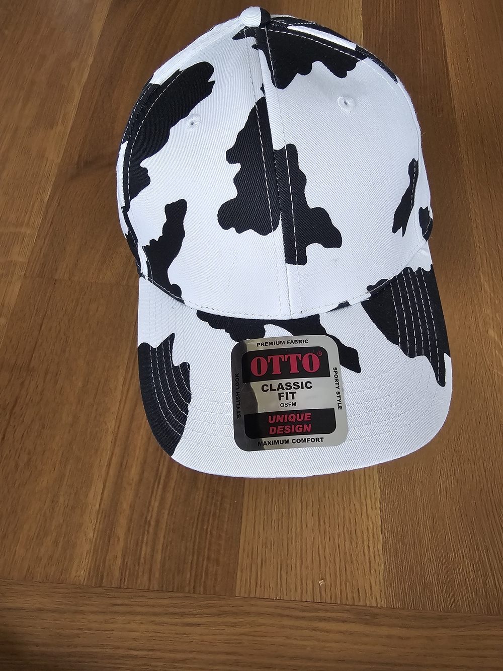 OTTO Black & White Cow Print Classic Fit Cap